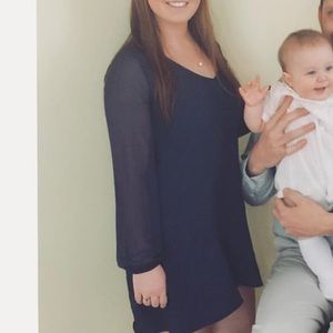 Long sleeve shift dress